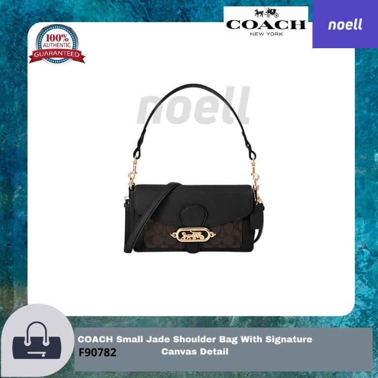 100 ORIGINAL READY STOCK COACH Small Jade Shoulder Bag With Signature Canvas Detail F90782