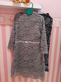 1 stel brokat + rok plisket silver abu2