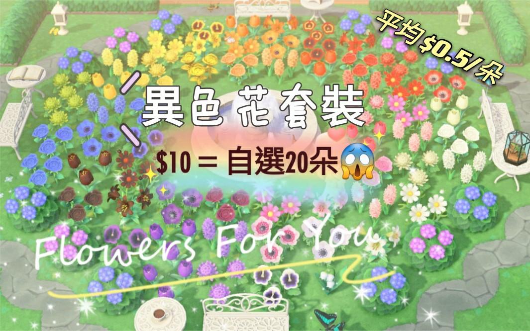動物森友會animal Crossing 異色花套裝 銀蓮花 玫瑰 鬱金香 菊花 三色堇 風信子 百合 鈴蘭花 動物之森animal Crossing New Horizons 遊戲機 遊戲機器材