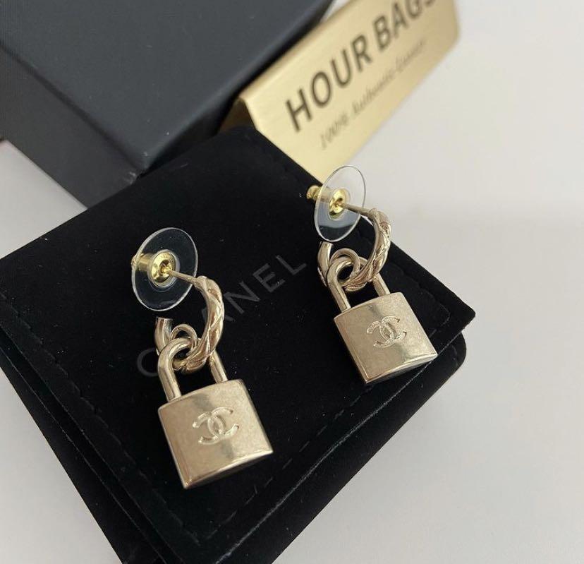 Chanel lock earrings hotsell