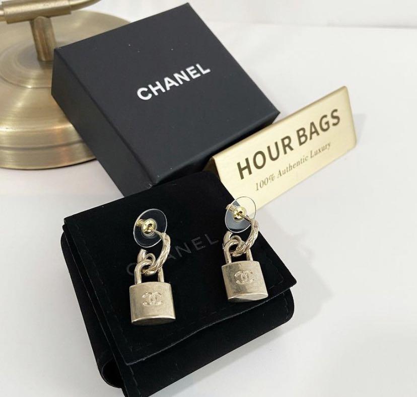 Chanel padlock hotsell earrings