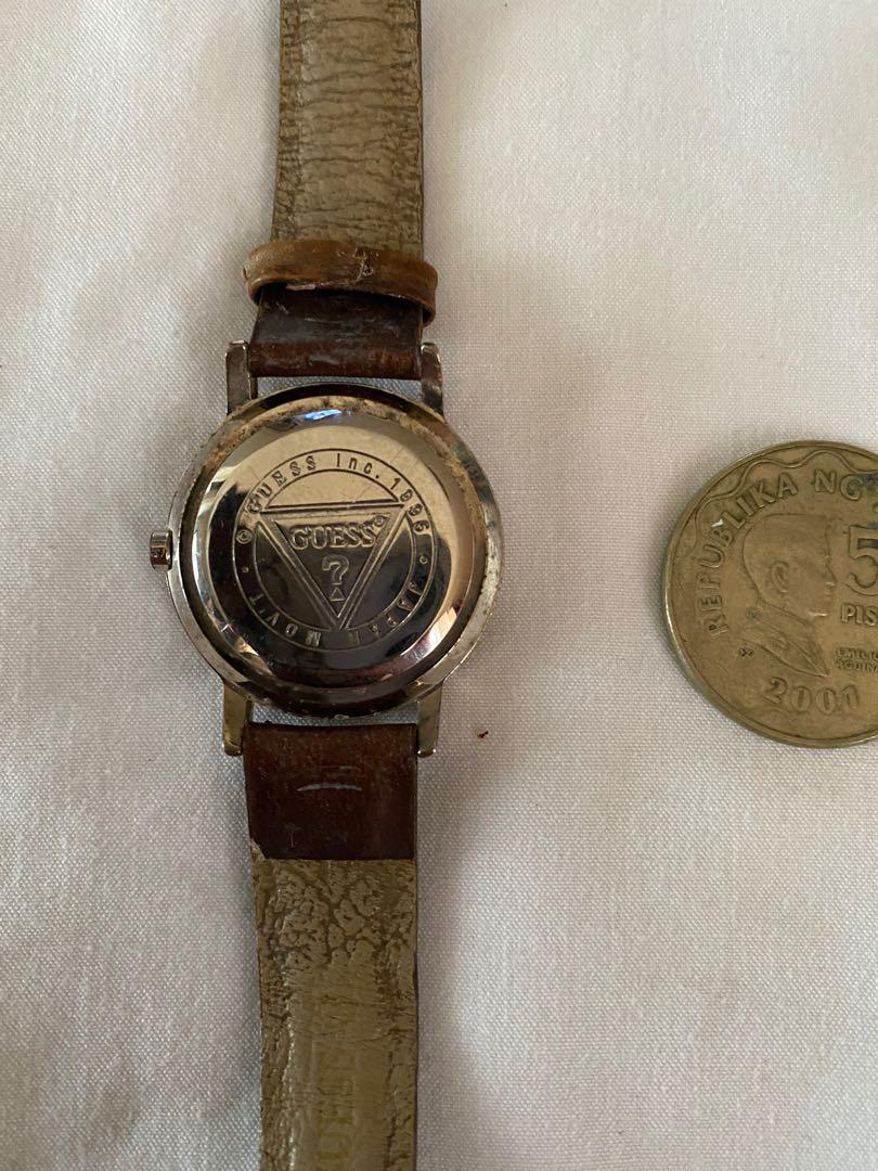 💯 Authentic Guess Watch (Category: Women's Watches) located in Quezon City. Submitted by irenerc (Listing ID 1077184911, Image 3). Description: 💯 Authentic. Flaw: need new strap. New strap cost min of 150 to 300 depending on the design. In excellent working condition. No inclusion. .