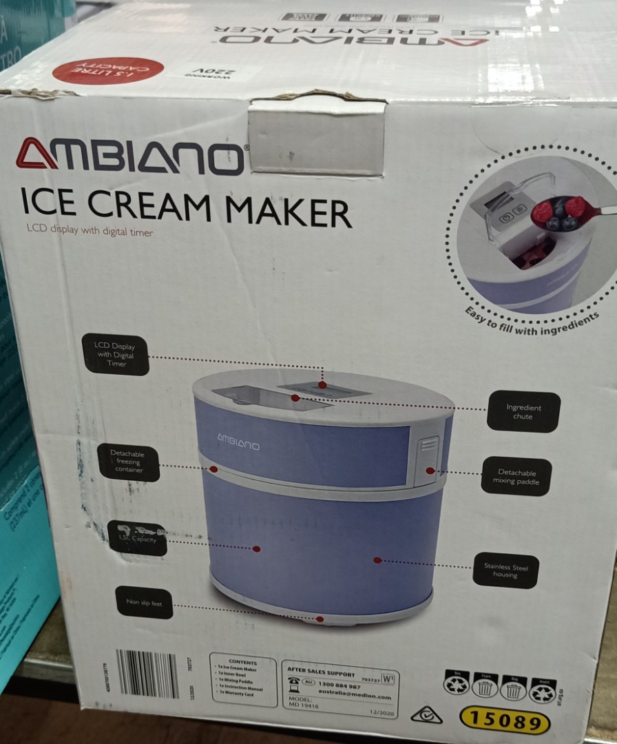 Ambiano ice cream maker manual on sale