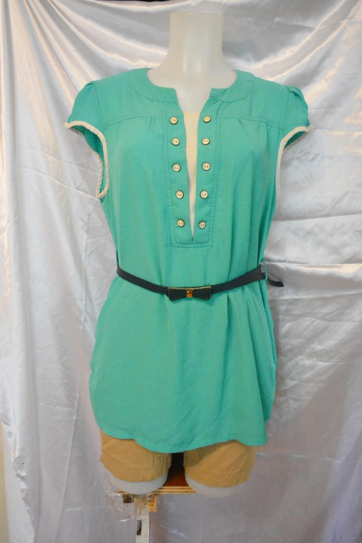 aqua green blouse