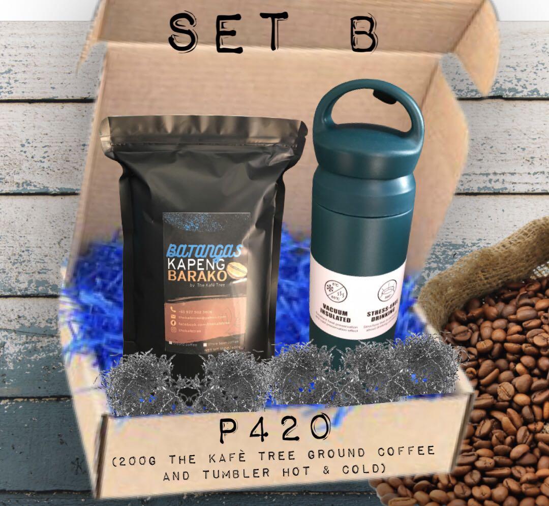Batangas Kapeng Barako SET (Category: Beverages) located in Makati City. Submitted by odieb (Listing ID 1077172250, Image 2). Description: What’s up, Brew? COFFEE BUNDLE ON SALE!!! by The Kafé Tree Hurry! Grab your set in a box now! 200g Ground Coffee + 380ml Tumbler* *Color: Blue, Red, Black 200g Ground Coffee + 500ml Tumbler* *Color: Black, Bronze For orders, call or text us at ☎️ +63 927 502 3606 ✉️ thekafetree@yahoo.com 🖥 facebook.com/theka
