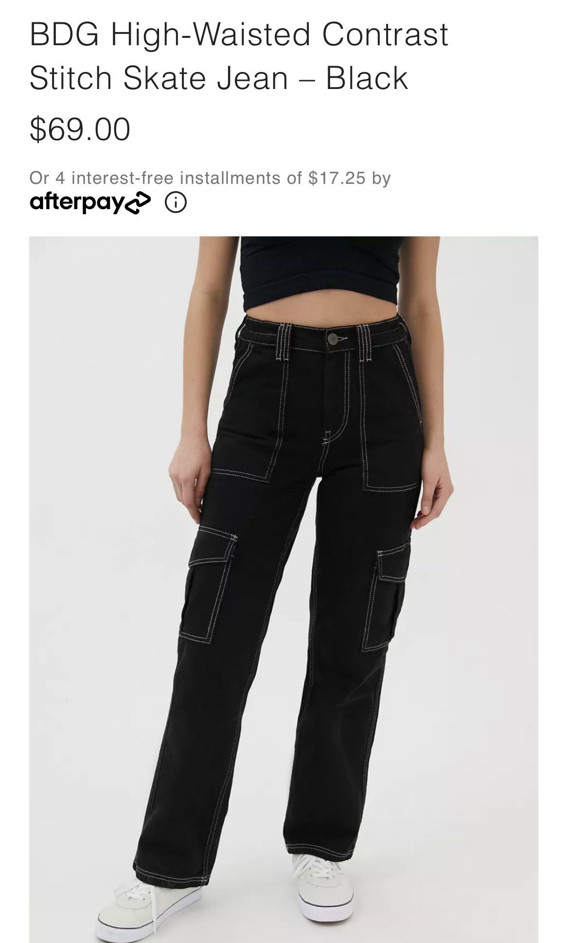 Bdg Black Contrast Stitch Jeans Women S Fashion Bottoms Jeans On Carousell