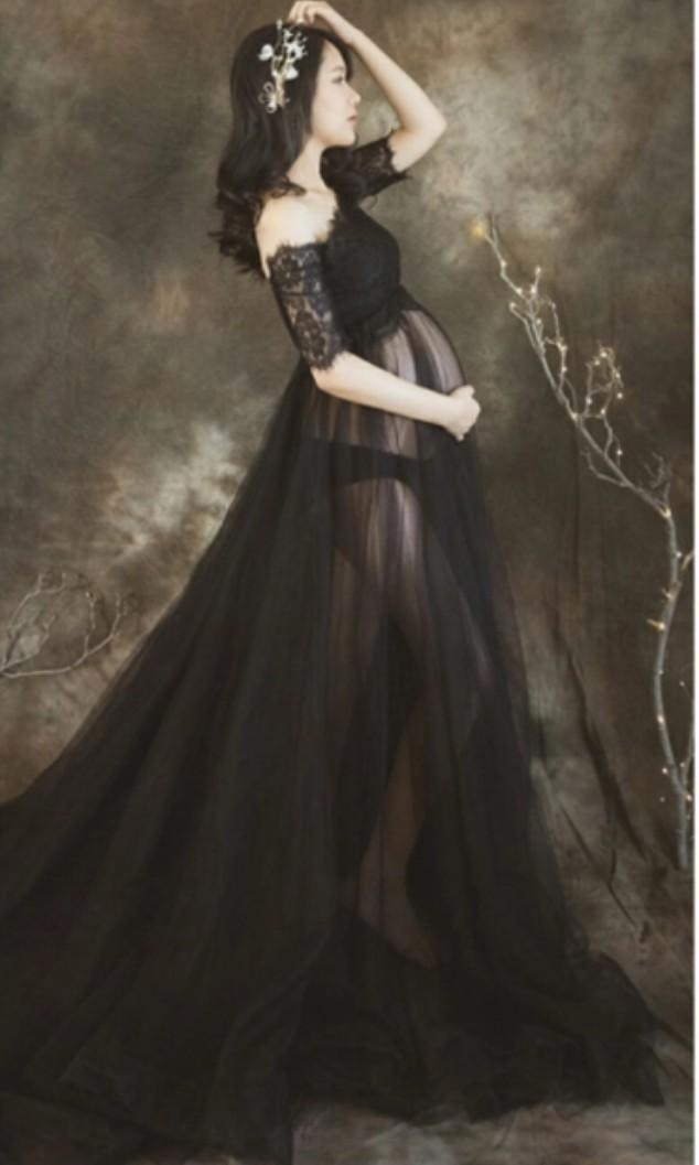 Black dress for maternity shoot, Women 