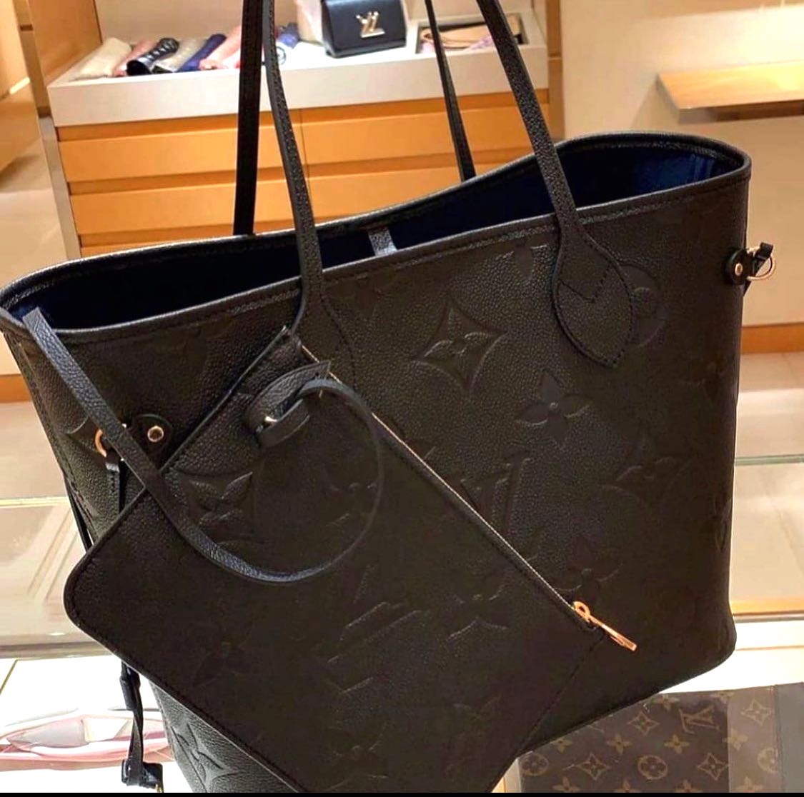 Brand New Louis Vuitton Neverfull Empreinte Leather Black Noir. New Neverfull  MM Black!, Luxury, Bags & Wallets on Carousell