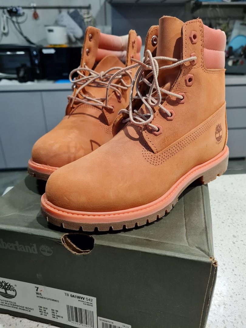 pink timberlands size 7