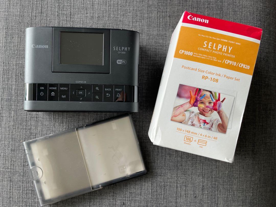 Canon Selphy CP 1300 + Postcard Size Color Ink/Paper Set, Photography
