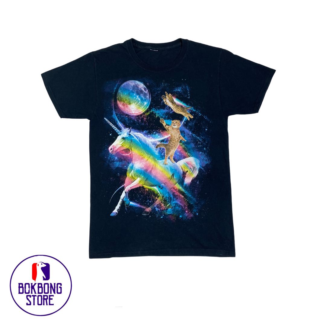 cat riding unicorn shirt