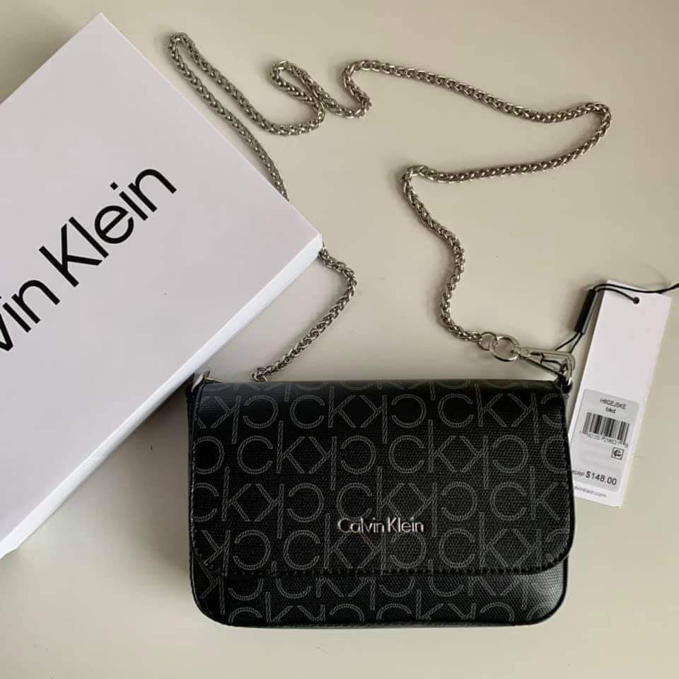 NEW! CALVIN KLEIN CK BROWN RED DOUBLE ZIP CROSSBODY SLING BAG PURSE $148  SALE, Women's Fashion, Bags & Wallets, Cross-body Bags on Carousell