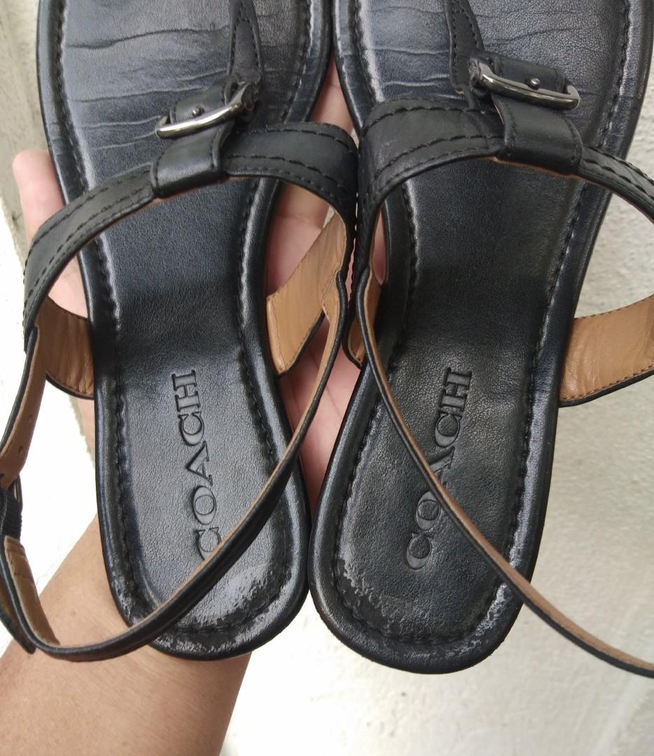Coach Cassidy Leather T Strap Sandal Size 8 Luxury Sneakers