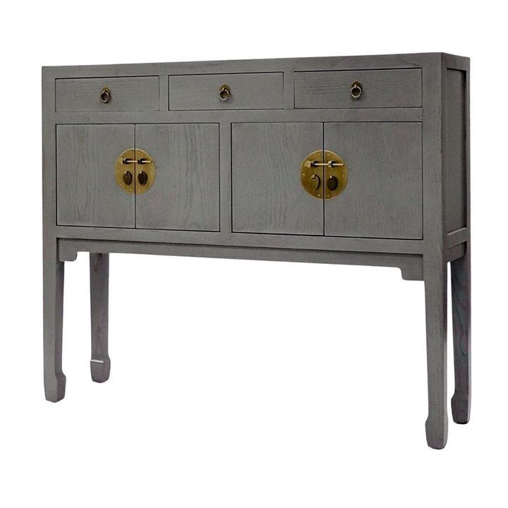Console Orient 3DW4DR (Category: TV Consoles) located in Singapore. Submitted by limslegacy (Listing ID 1077200048, Image 2). Description: Dimensions: L120 x W30 x H100cm Material: Elm Wood, Brass Available in White Wash, Red Wash, Blue Wash, Turquoise Wash, Grey Wash, Light Wood & Dark Wood. Note: Parts of the product may be hand-painted/hand-crafted; therefore, imperfections might be present which adds to its character. The product might differ