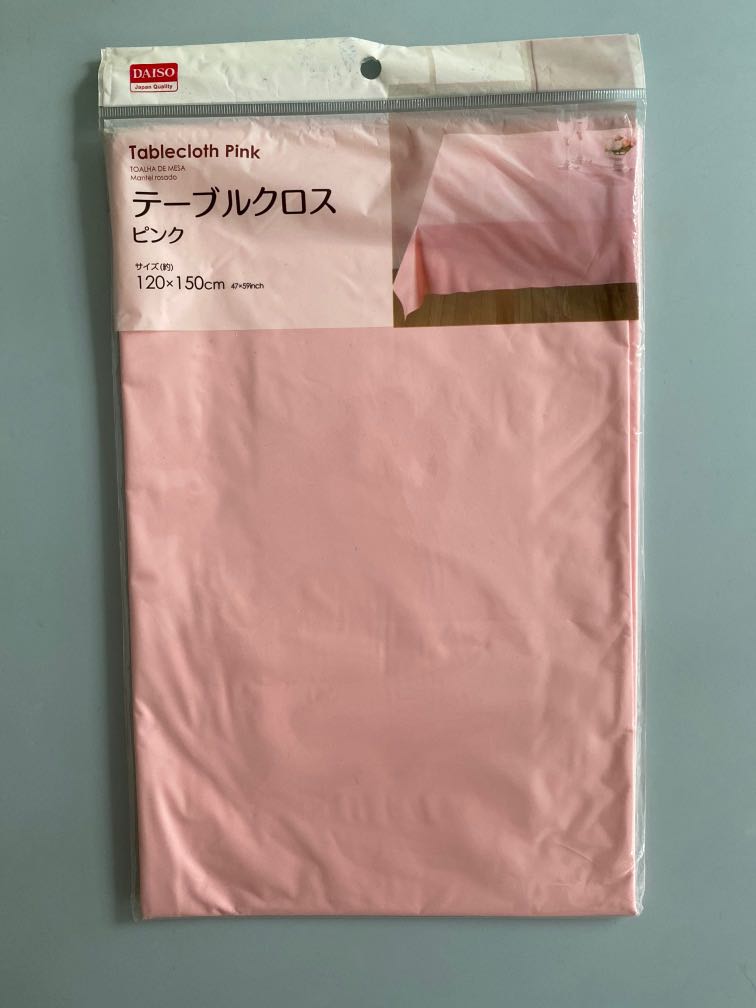 Daiso Pink Table Cloth, Furniture & Home Living, Furniture, Tables