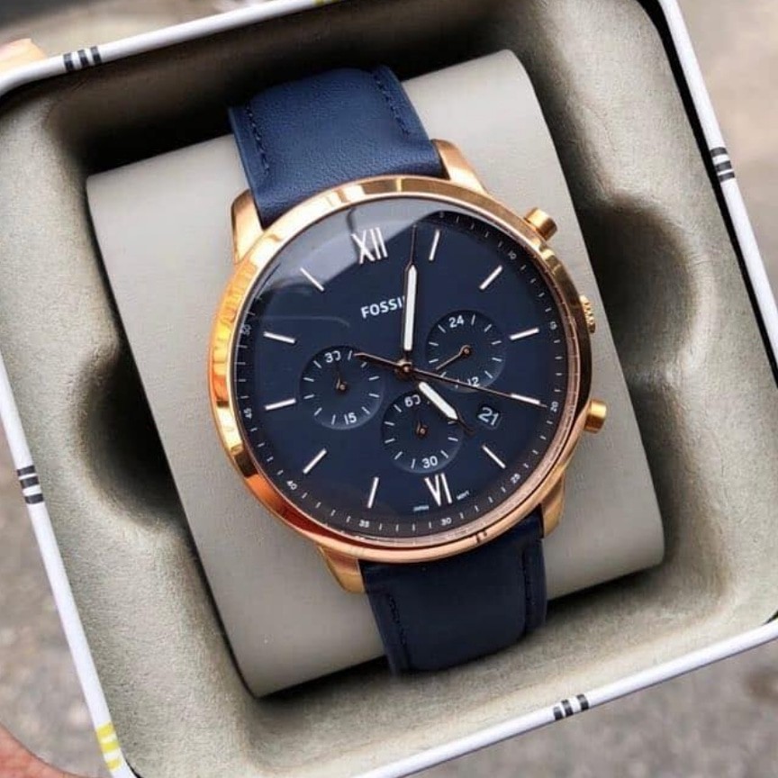 Neutra chronograph on sale navy leather watch