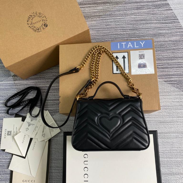 Authentic Gucci Marmont Large Top Handle with Entrupy, Luxury, Bags &  Wallets on Carousell