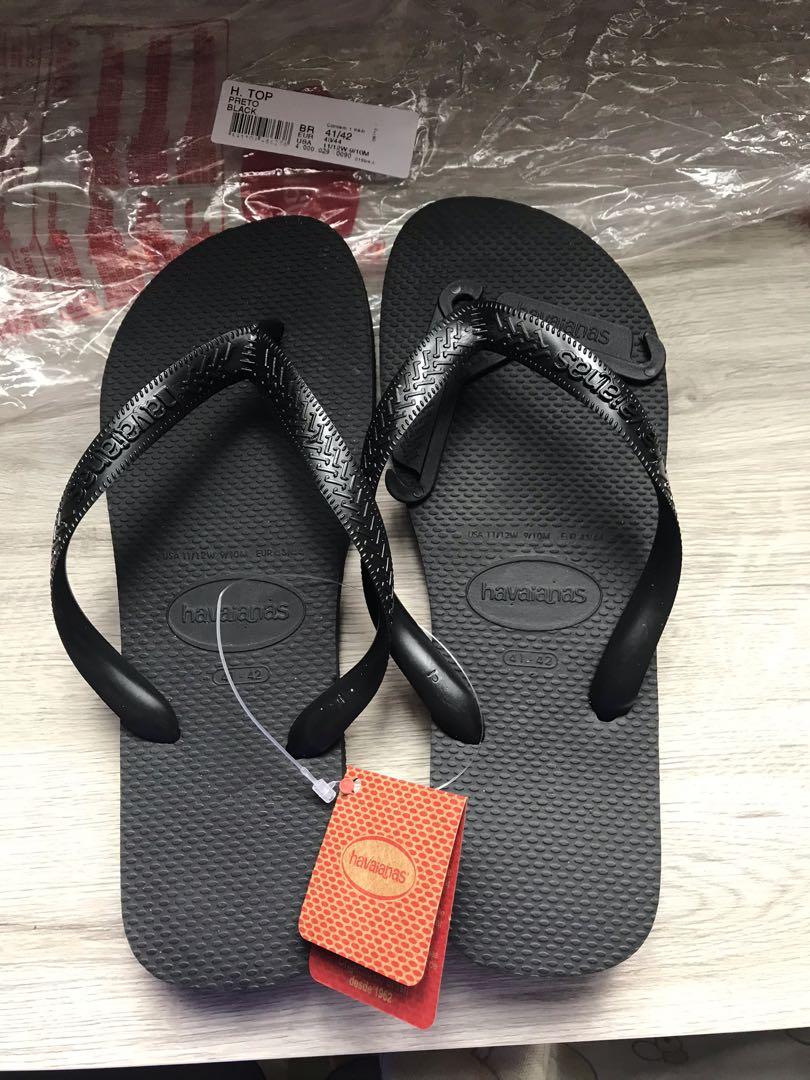Havaianas mens TOP slippers BNWT BR41 42 Eur43 44 Black Navy Instocks