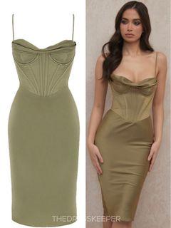 Myrna olive corset slip dress clearance