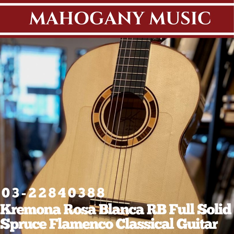 Kremona Rosa Blanca RB Full Solid Spruce Flamenco Classical Guitar