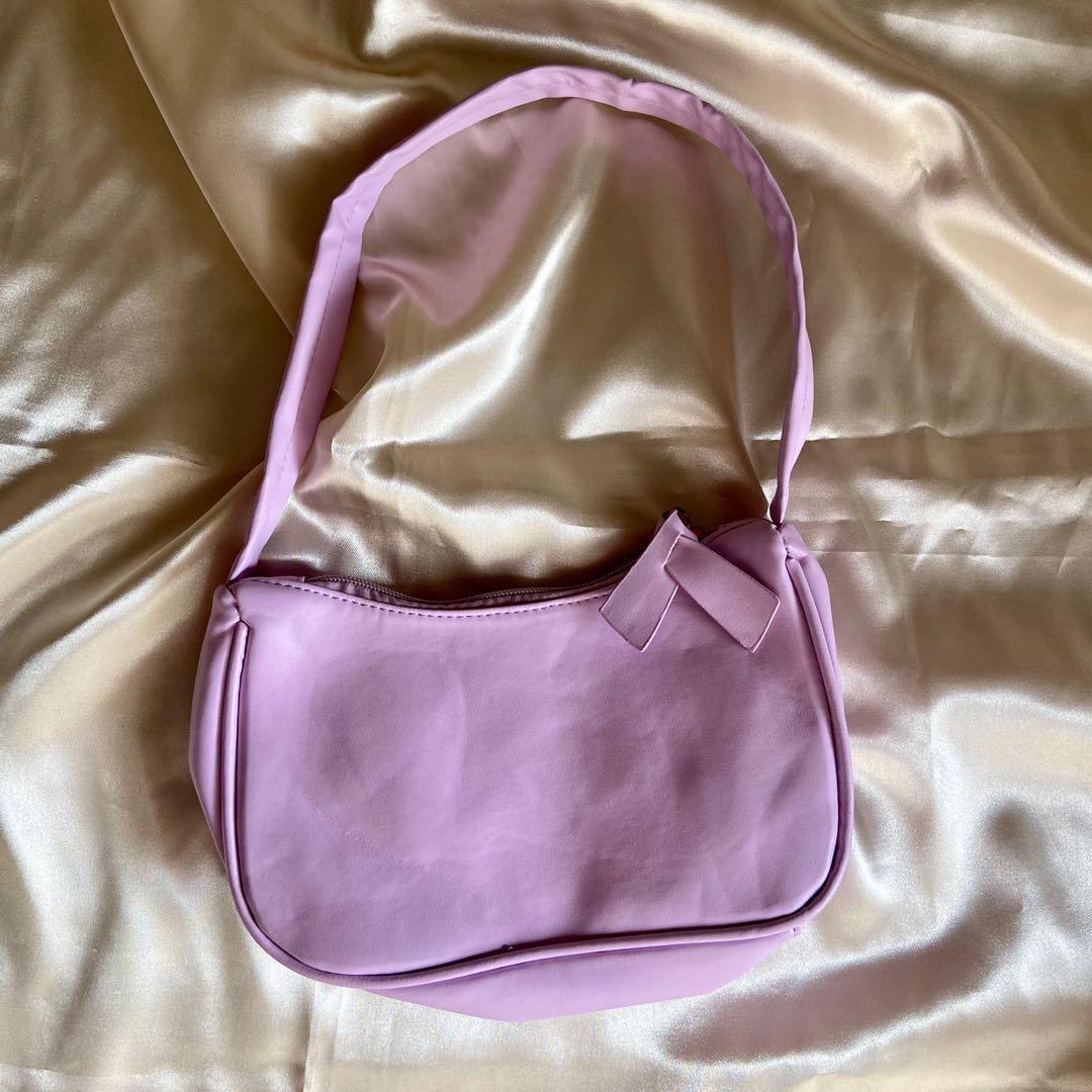 lilac baguette bag
