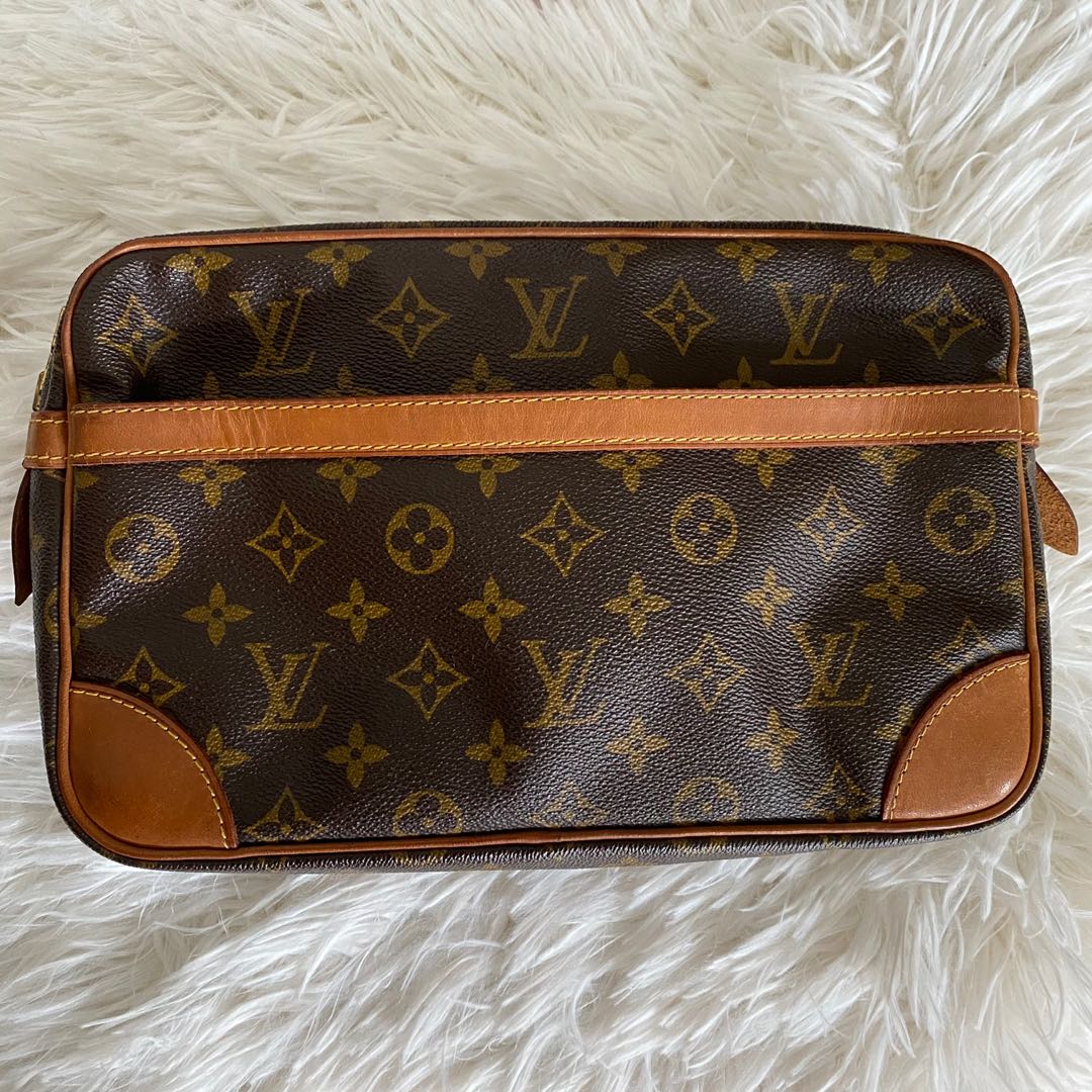Authentic LOUIS VUITTON Monogram Clutch Pouch Compiegne 28 ✔️Generic  Hancrafted Crossbody Strap +Tassels ✔️Vintage LV Purse 90s ✔️Good…