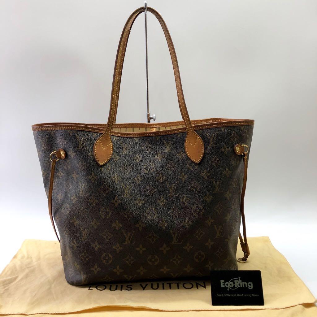 Authentic Louis Vuitton Neverfull MM Monogram Tote Bag M40156