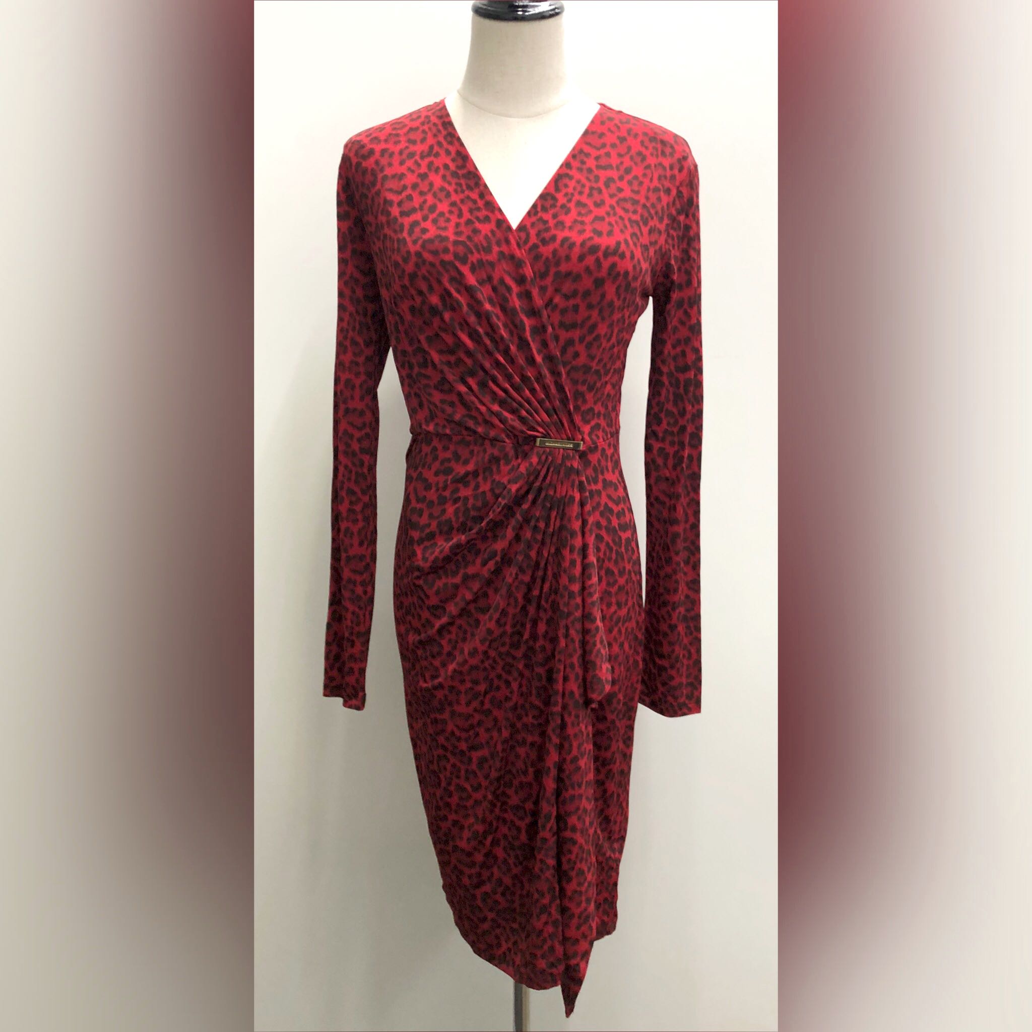 Michael kors red leopard dress sales