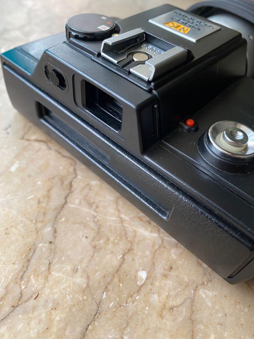 Minolta Camera 110 Zoom SLR with Manual and Flash (Category: Cameras) located in Taguig. Submitted by addeclutter (Listing ID 1069816697, Image 3). Description: Like new. Vintage Minolta Camera. Rare flatbed type. Untested. Will be sent as is. Includes camera bag and bag for flash. "It was a true SLR, with through-the-lens viewing and a 25-50mm f/4.5 zoom lens that was the equivalent of a 50 to 100mm in 35mm terms. The zoom focused as close as 11