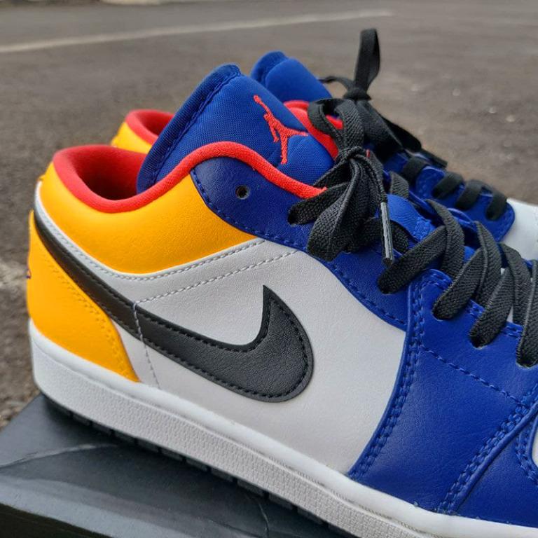 Royal blue and yellow sneakers Clearance