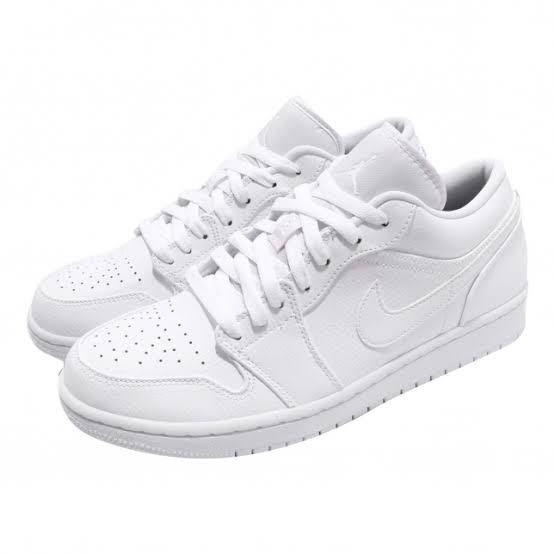 NIKE JORDAN 1 LOW TRIPLE WHITE, Men's 