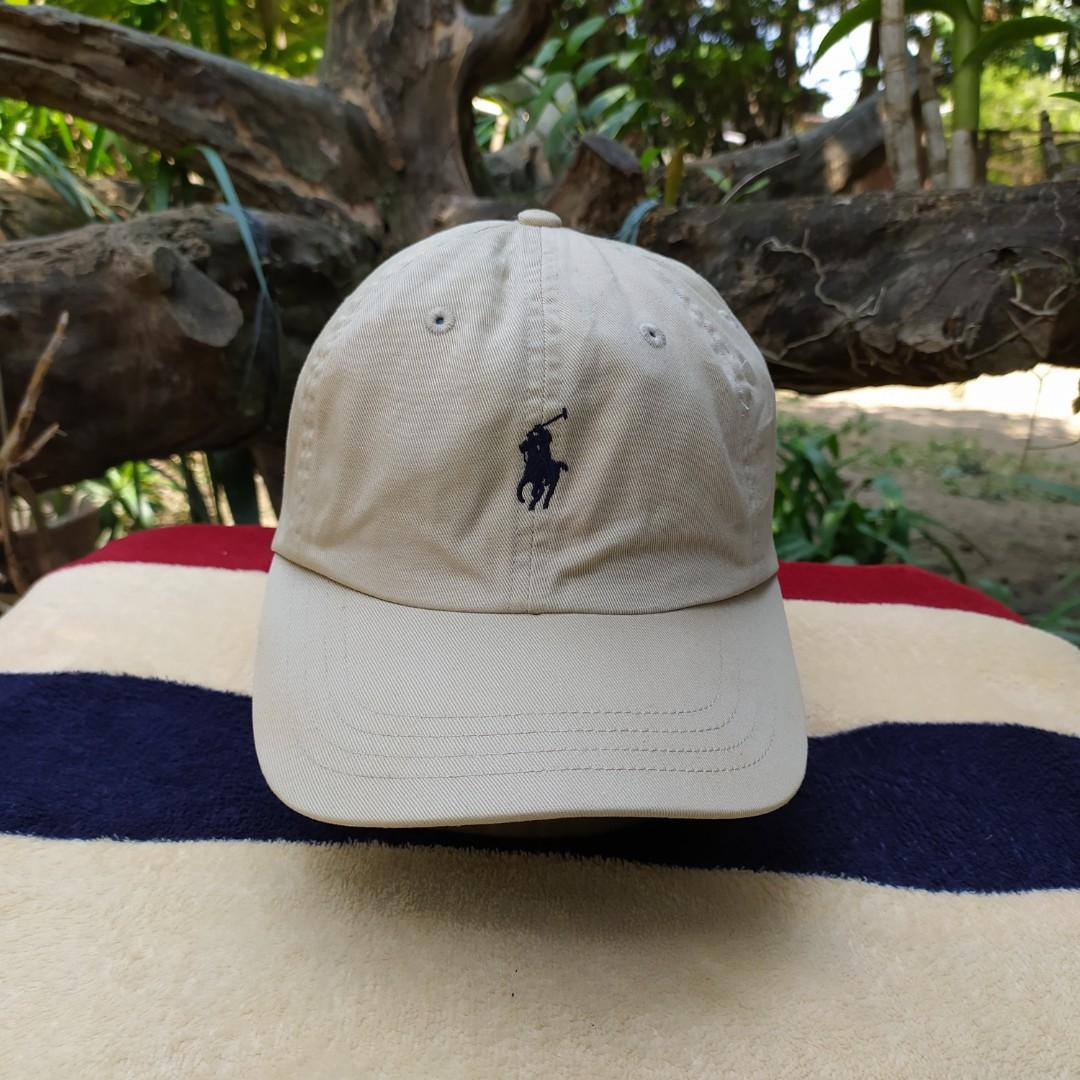 Khaki polo hat leather strap deals