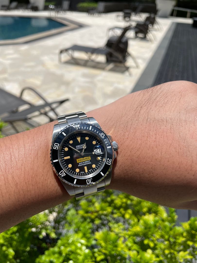 Seiko submariner modded Patina Dial Men s Fashion Watches