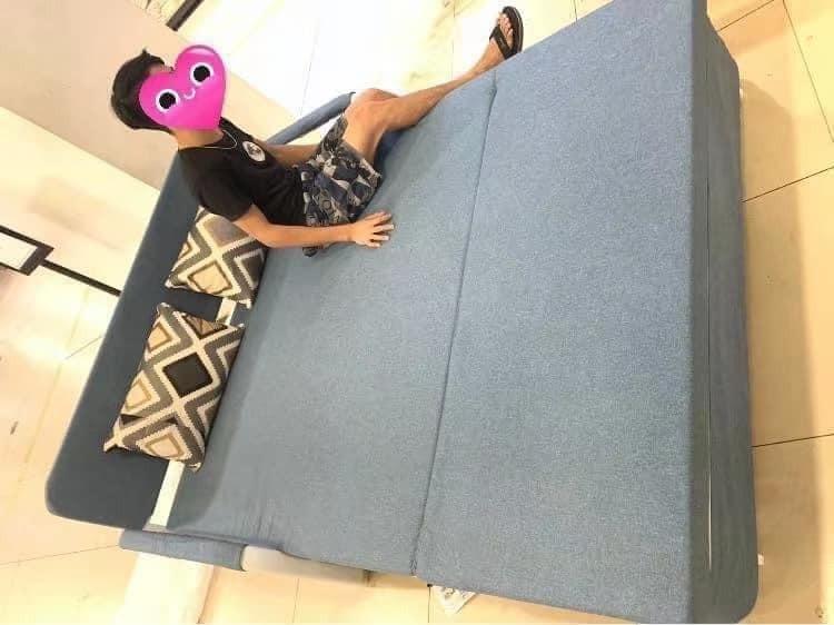 sofa bed w/foam & storage box (Category: Sofas) located in Manila. Submitted by brozokharizzacarleen (Listing ID 1077324657, Image 2). Description: sofa bed w/foam & storage box size：100x190cm color（gray blue brown 10,000 size：120x190cm color（blue brown gray )11,500 size：150x190cm color（blue brown gray 12,500 size：180x190cm color（blue brown gray 13,500.