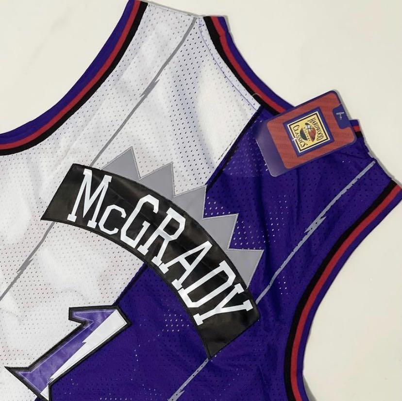 Split Edition Mitchell Ness Raptors 1 Tracy McGrady Purple White