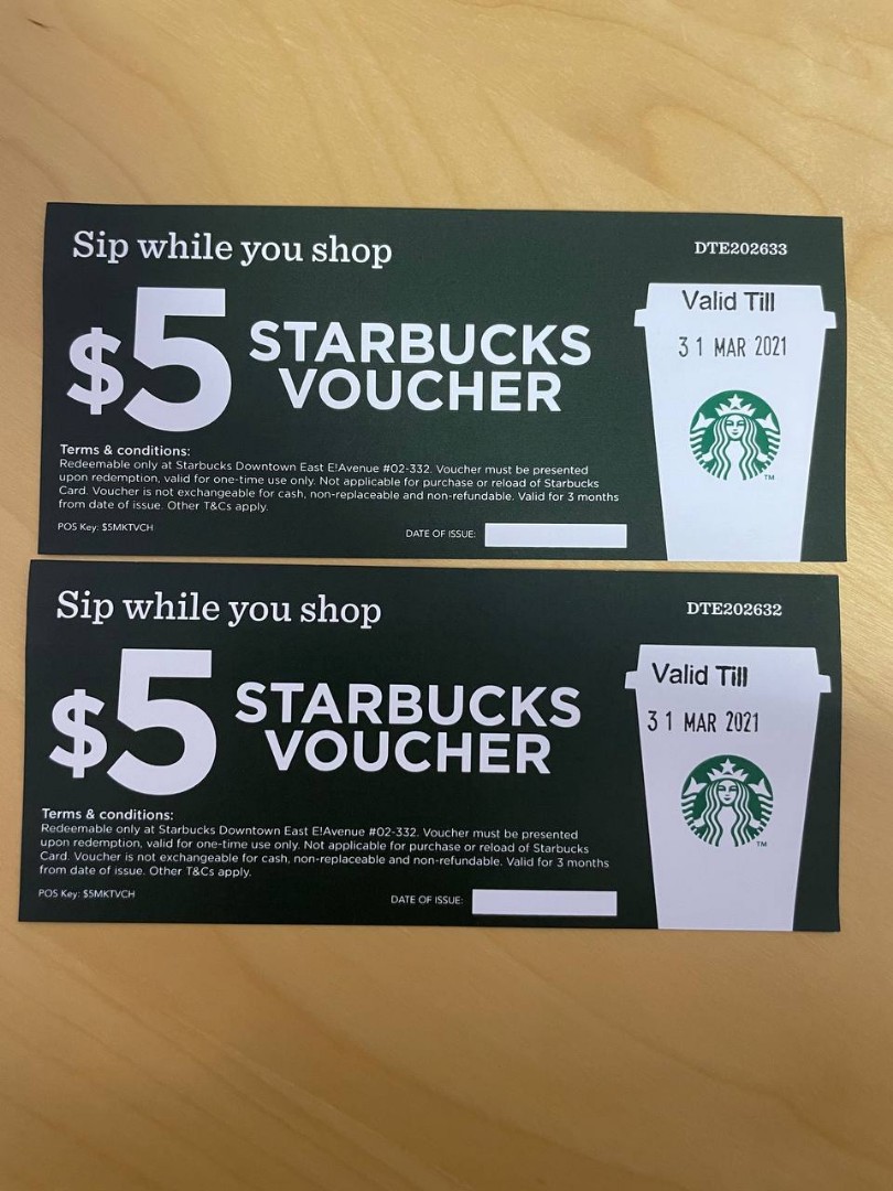 Starbucks voucher 2025