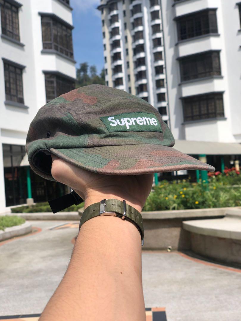 Supreme Camo Camp Cap Front Zip Green Used