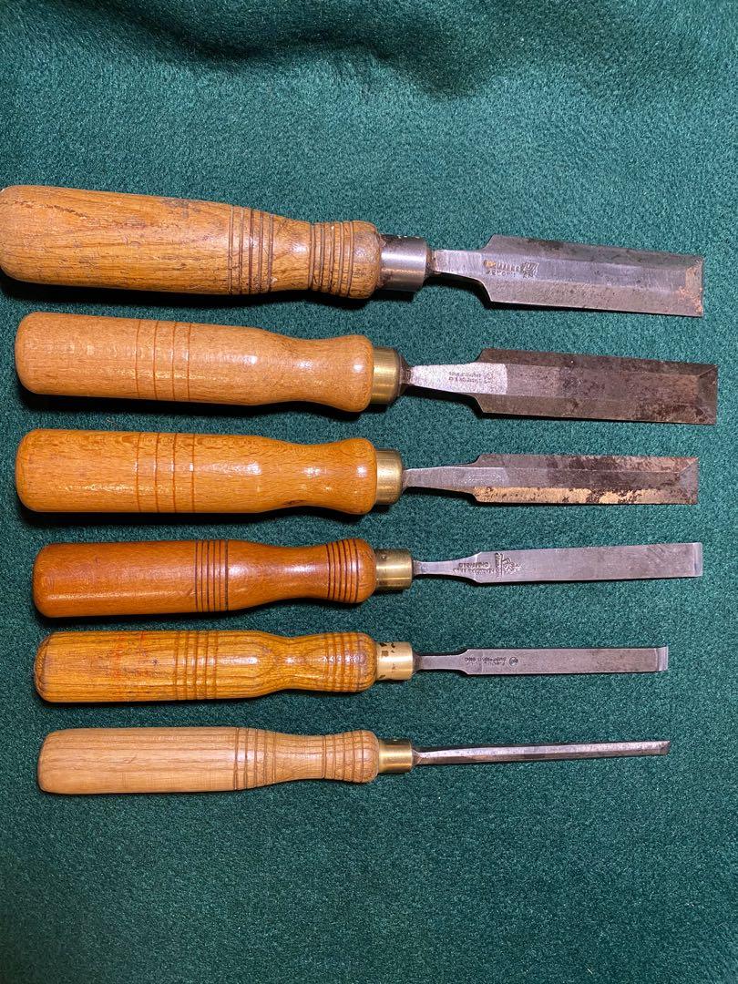 Vintage set of Sheffield Chisels, various makers, Hobbies & Toys