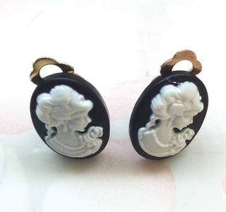 Wow! Clip-on Cameo Stud Earrings -   18mm by 13mm Resin Cameo   Nice gold tone clips  Very good condition and quality   #cameo #earrings #jewelry   Beautiful Victorian Blue Cameo Clip-on Jewelry Earrings