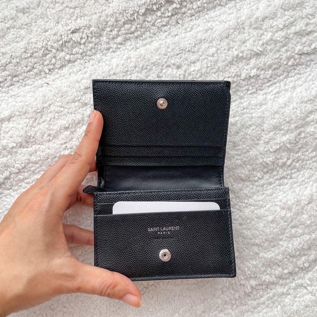 cassandre matelassé fragments zipped card case in grain de poudre embossed  leather