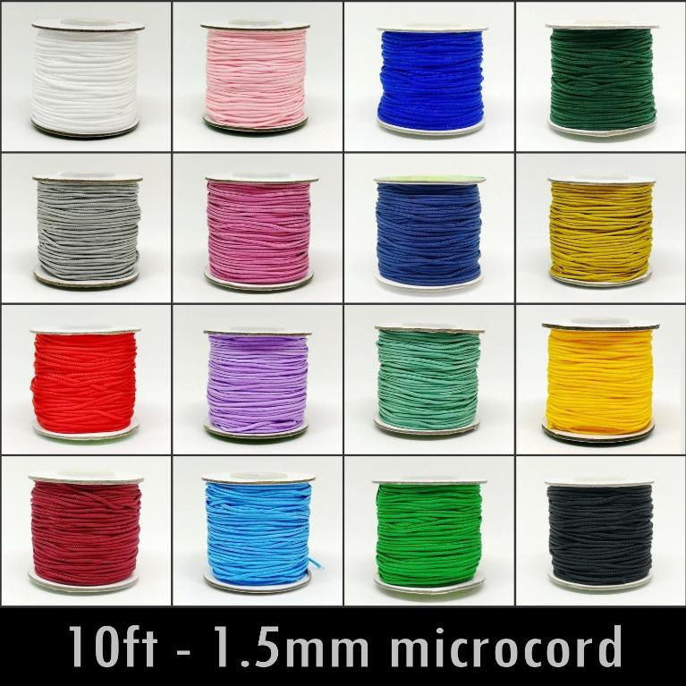 10ft Micro Cord 1.5mm Microcord for Paracord Bracelet Making