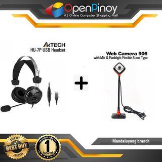 A4tech HU-7P USB Stereo Headset with Web Camera 906 with mic and flashlight flexible stand type