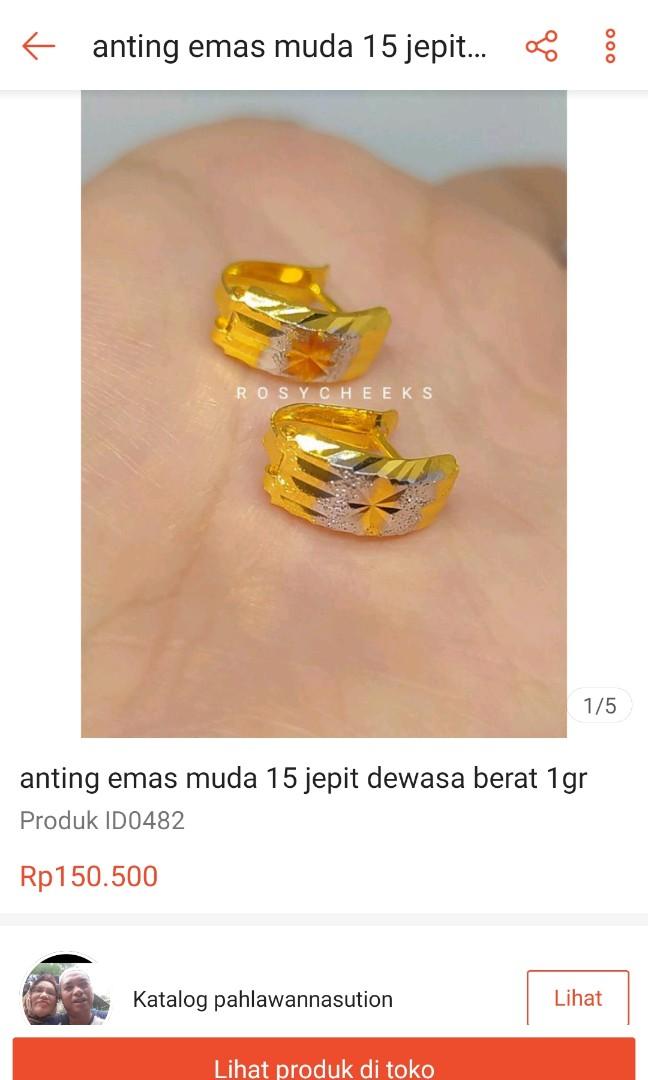 Anting emas muda 1 gr