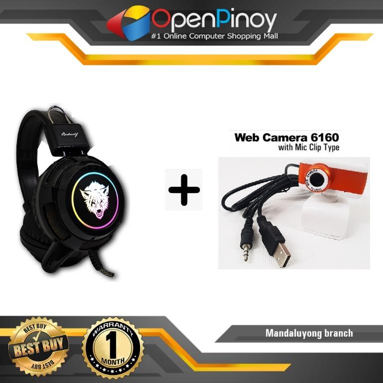 Badwolf F 15 Gaming HEadset with Web Camera 6160 with mic Clip