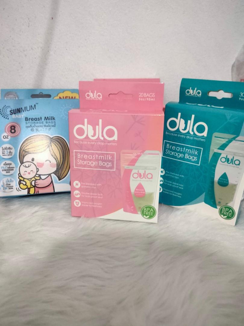 Breastmilk Storage Bags (Dula and Sunmum) Bundle (Category: Breastfeeding & Bottle Feeding) located in Marikina City. Submitted by miss.destash (Listing ID 1077537065, Image 1). Description: Sunmum 8oz/20 bags (USED only 8 bags left) Dula Pink x2 3oz/20bags (1 bag used (15bags left), other is still new) Dula Blue Green 9oz/30bags (SOLD) Bale, 1 Sunmum and 1 Dula Pink used while 1 Dula Pink is still new 300 pesos fixed price for the bundle I can s