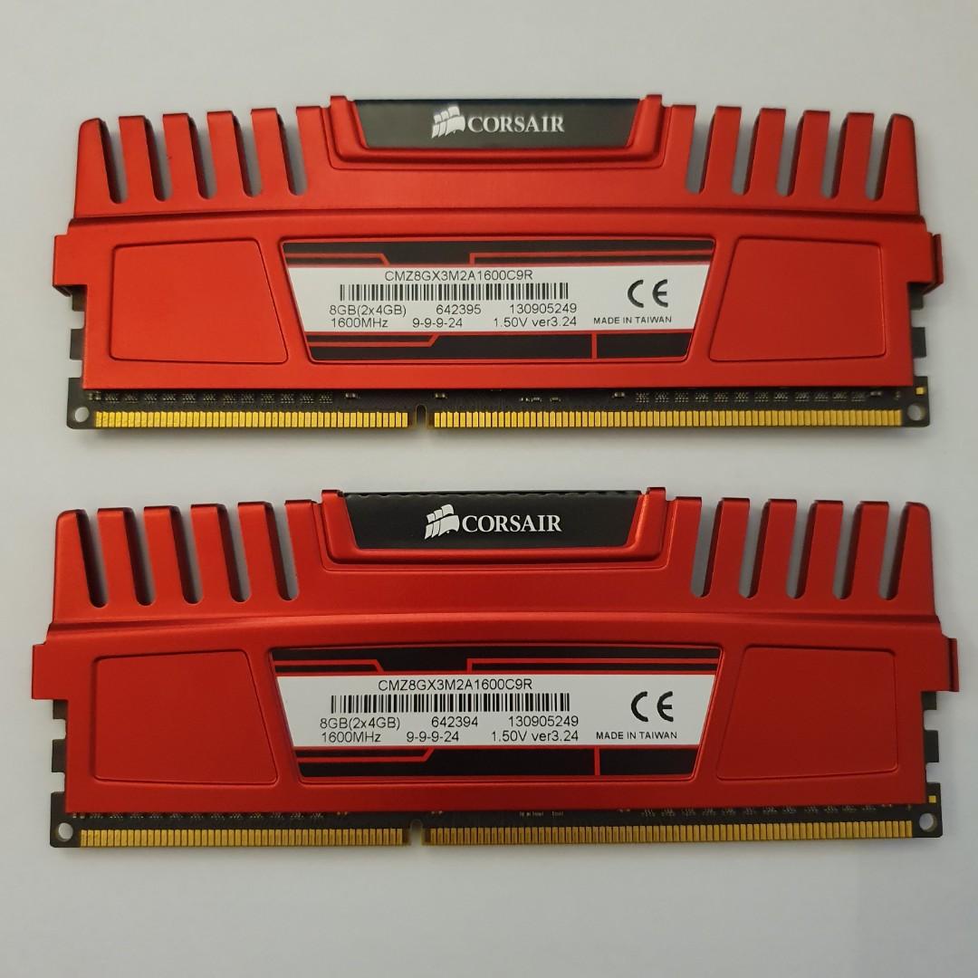 Corsair Vengeance DDR3 8GB 4GB 2 CMZ8GX3M2A1600C9R Computers