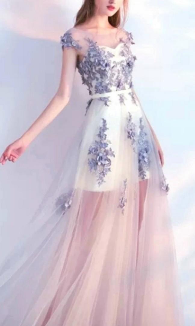 Purple and online grey dress