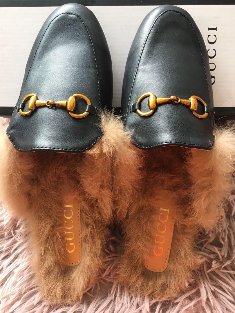 Fluffy gucci shoes hot sale
