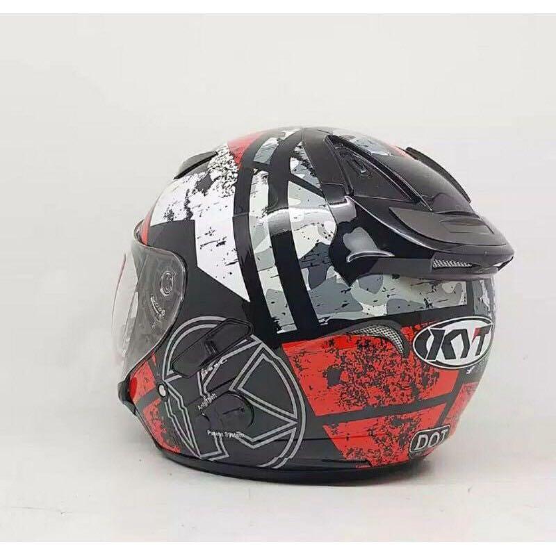 HELMET KYT GALAXY SLIDE RED BLACK Motorbikes on Carousell