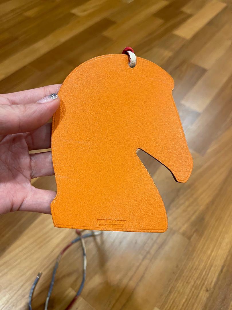 Sell Hermès Two-Tone Samarcande Horse Head Bag Charm - Orange/Yellow